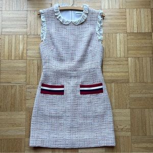 Sandro Paris Pink Tweed Mini Dress